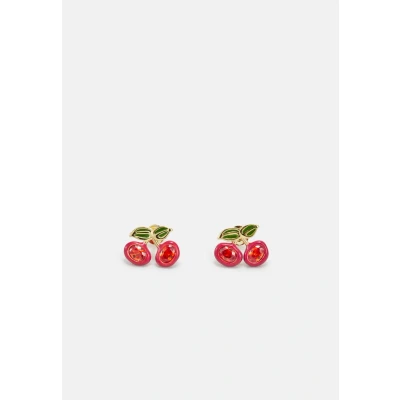 Image of Coach Gold Red Cherry Stud Earrings