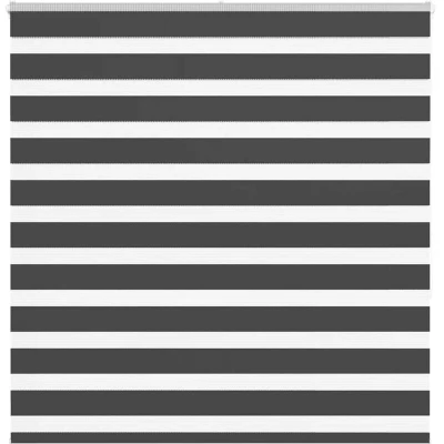 Image of vidaXL Zebra Blind Black 150x150 cm Fabric Width 145.9 Polyester