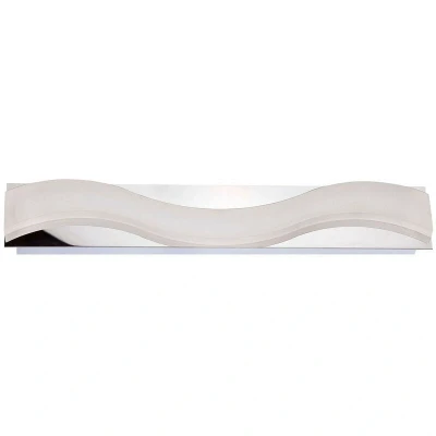 Image of Ola Wall Lamp 7W LED Large Wave 3000K IP44, 630lm, Polished Chrome/Frosted Acrylic