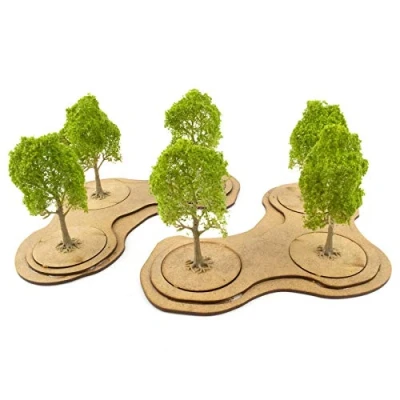Image of War World Gaming MDF Tree Bases Large Pack of 2 Tabletop Wargame Diorama Terrain Scenery Landscape Wargaming Model Modelling Battlefield Objective Miniature