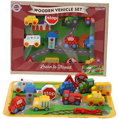 Image of Atoz 65849 Wooden Vehicle Set, Green