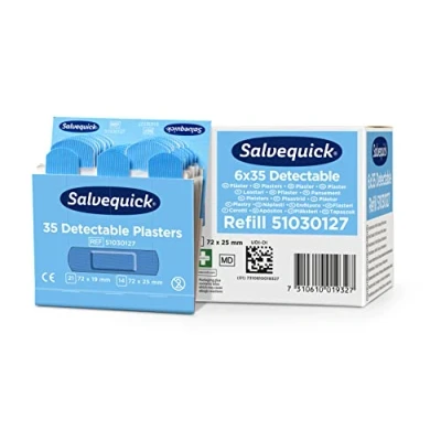 Image of Salvequick Blue Detectable Plasters by Most Metal Detectors Intended for Use in Restaurant Kitchens &amp; The Food Industry 210