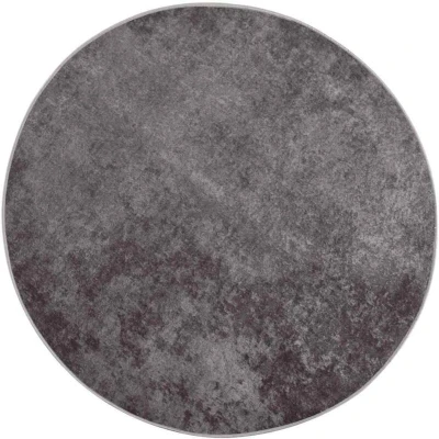 Image of vidaXL Rug Washable φ120 cm Grey Anti Slip