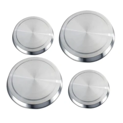 Image of Wenko 2235504100 Cover Plates for Electric cookers Set of 4, Metal Stainless Steel, Silver