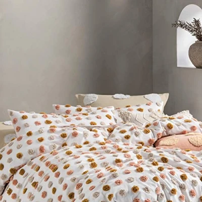 Image of Linen House Haze Pillowcase Set, Pink/Sand, 50 x 75cm