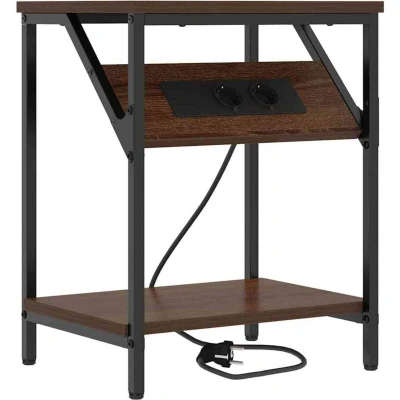 Image of vidaXL Bedside Cabinet Brown oak Engineered wood