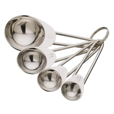 Image of KitchenCraft Stainless Steel Four Piece Measuring Spoon Set