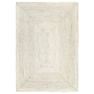 Image of HAMID Rug Jute Alhambra White Colour, Rug, Area 100% Fibre Hand Wovem, Braided for Home, Living Room, Floor Carpet..(230x160cm)