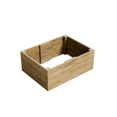 Image of Gro Garden Products Wooden Raised Bed 90cm L x 120cm W 46cm H Large Planters for Vegetables, Herbs, or Flowers Trough Planter Box with FSC Tanalised Timber