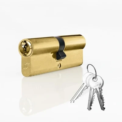 Image of SIZAH Brass Euro Cylinder Lock 40/45 (85mm), Door Barrel with 3 Keys. (45/45)