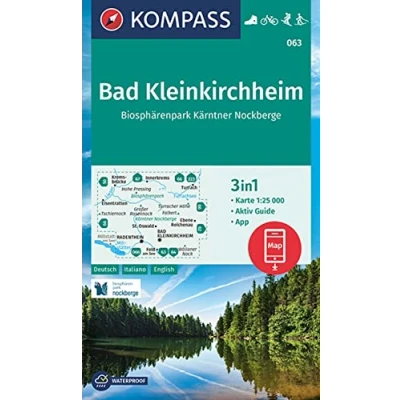 Image of 063 BAD KLEINKIRCHHEIM BIOSPHARENPARK KARNTNER NOCKBERGE: 3in1 Wanderkarte mit Aktiv Guide inklusive Karte zur offline Verwendung in der KOMPASS App. Fahrradfahren. Skitouren. Langlaufen.