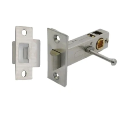 Image of Premium Privacy Push Button Rectangular Tubular Latch 57mm Backset in Satin Chrome