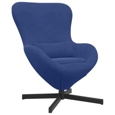 Image of vidaXL Contemporary Police Blue Armchair with Padded Armrests Ergonomic Support for Living Room Lounge Single User Comfortable Reading Design