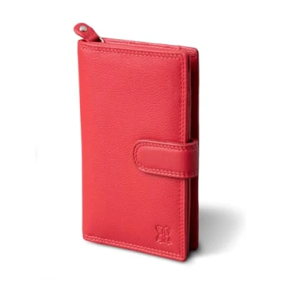 Image of Lakeland Leather Women&#039;s Real Medium Tab Purse in Red 8 Card Slot