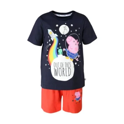Image of Boys Pyjamas Kids Classic Peppa Pig George Full Length Cotton Long Pj Set Black