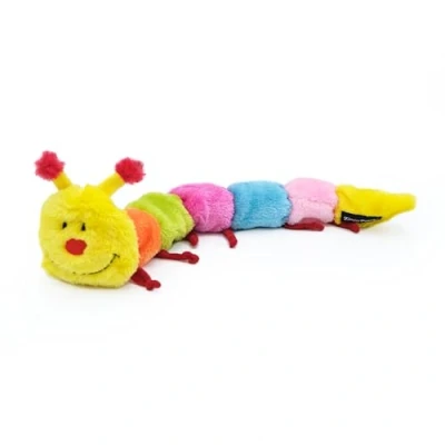 Image of ZippyPaws Colorful Caterpillar Squeaky Stuffed Plush Dog Toy Large Squeakers