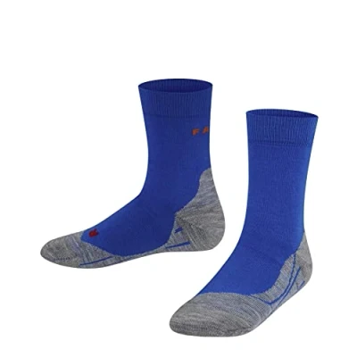 Image of FALKE Unisex Kids RU4 K SO Cotton Anti Blister 1 Pair Running Socks, Blue (Cinque Terre 6524), 6 8.5