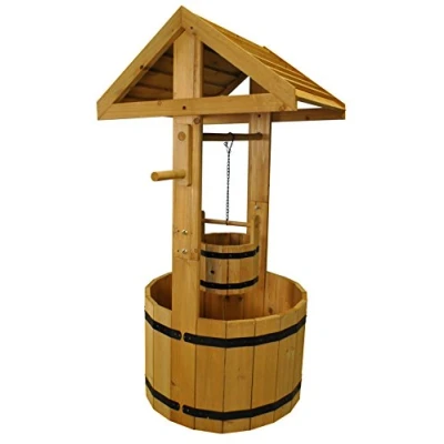 Image of Selections Large Outdoor Wooden Wishing Well Garden Planter