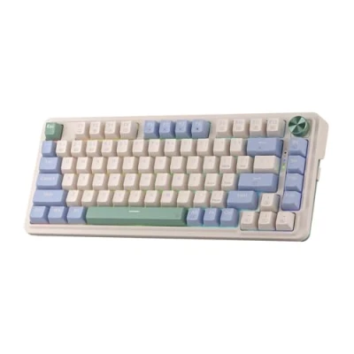 Image of Redragon K673 PRO 75% Wireless Gasket RGB Gaming Keyboard, 3 Modes 81 Keys Compact Mechanical Keyboard w/Hot Swap Socket, Dedicated Knob Control &amp; Sound Absorbing Pads, Linear Red Switch, Green