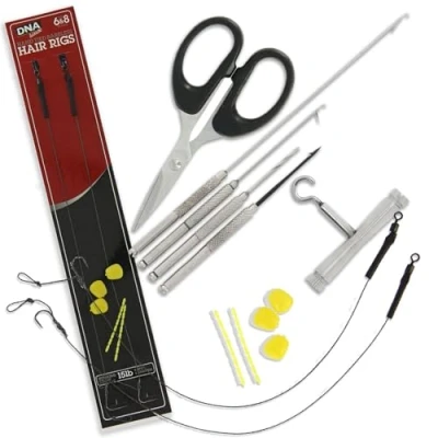 Image of Carp Baiting Tool Boilie Needle 6pc Braid Scissor Splicer Knot Puller + 2 Rigs