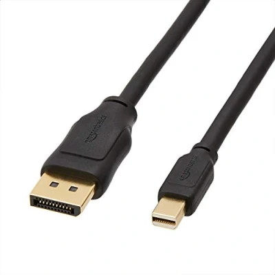 Image of Amazon Basics Mini DisplayPort to Display Cable, 4Kx2K, Gold Plated Plugs, 1.8 m, Black