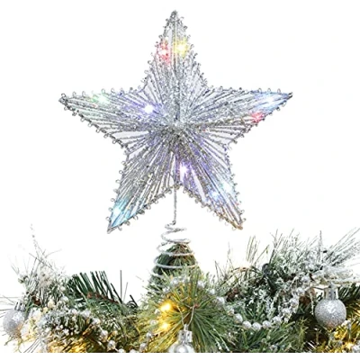 Image of Christmas Concepts® 10&quot; Springy Light Up Tree Top Star With Colour Changing Led Lights