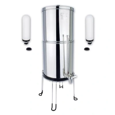 Image of NEWTON Premium Gravity Water Filter System with Heavy Metal &amp; Fluoride Removal 8.5L Capacity Complete 2X Candles, Stainless Steel Stand Sight Glass Tap
