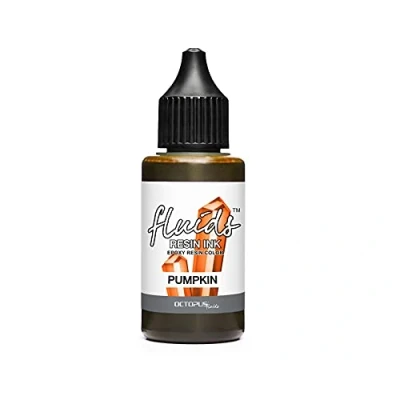 Image of Octopus Fluids resin Ink PUMPKIN, Alcohol for epoxy and UV Resin, colour translucent art, dye liquid, 30 ml, orange