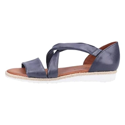 Image of Hush Puppies Women&#039;s Gemma Espadrille Wedge Sandal, Navy, 5 UK