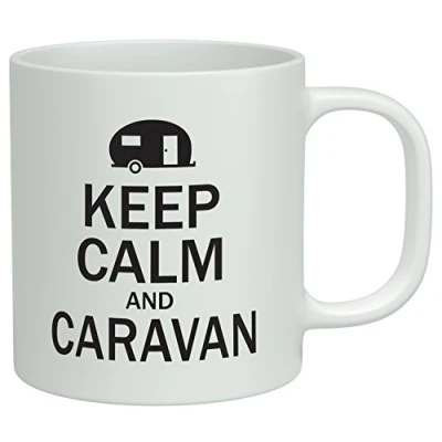 Image of Shopagift Keep Calm and Caravan White 10oz Novelty Gift Mug Cup