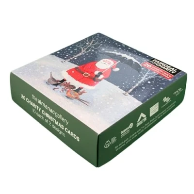 Image of Almanac Box of 20 Santa&#039;s Brolly &amp; Friends Fairdeal Charity Christmas Cards Boxed Xmas ATBX0193