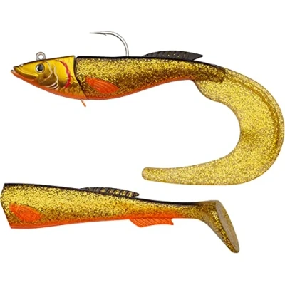 Image of Berkley PowerBait Power Herring Large Saltwater Soft Bait Fishing Lure for Big Cod, Halibut, Coalfish &amp; Ling Paddle Tail Curl Supplied
