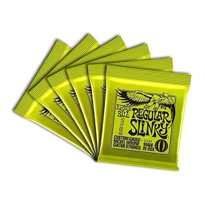 Image of Ernie Ball Regular Slinky Nickel Wound Electric Guitar Strings 6 Pack 10 46 Gauge