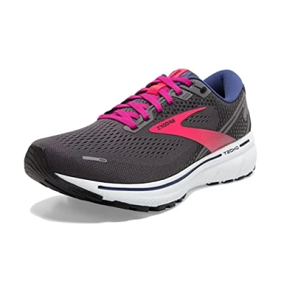 Image of Brooks Women&#039;s Ghost 14 Running Shoe, Pearl Black Pink, 3 UK Narrow