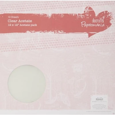 Image of Papermania 12 x inch Plain Acetate Sheet, Pack of 10