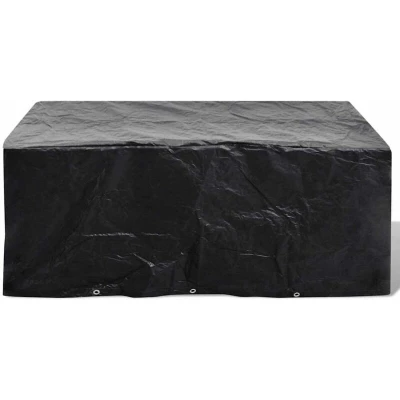 Image of vidaXL Durable Polyethylene Garden Furniture Cover UV Resistant, Tear Water Suitable for 6 Person Rattan Set 240x140cm Black
