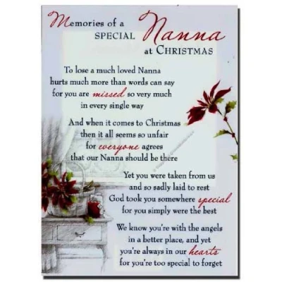 Image of Grave Card Memories of a Special Nanna at Christmas Free Holder CMX02