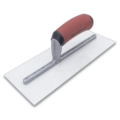 Image of Marshalltown The Premier Line PMXS1D 11 Inch by 4 1/2 Plastic Finishing Trowel with Curved DuraSoft Handle