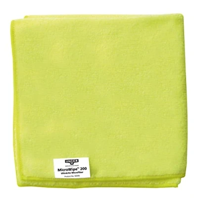 Image of Unger ME40J MicroWipe Microfibre Cloth Pack of 10 Lint Free Cleaning Cloths Kitchen, Bathroom, Car &amp; Window Products 40 x cm, Yellow