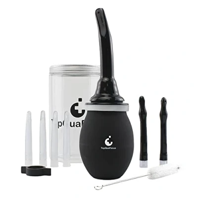 Image of TopQuaFocus 14.5OZ Large Enema Bulb Kit Douche for Men Women Colon Cleaning Feminine Care Enemas BPA and Phthalates Free Black