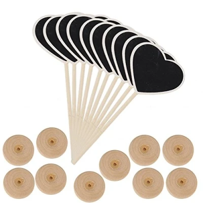 Image of ZIJIA 10pcs Mini Heart Blackboard Chalkboard On The Stick Place Holder Wooden For Wedding Decor
