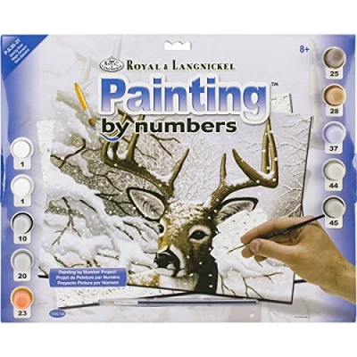 Image of Royal Brush Junior Large Paint by Number Kit 15.25 x 11.25 inch Dancing Snow, Other, Multicoloured, 4.87 42.38 34.76 cm
