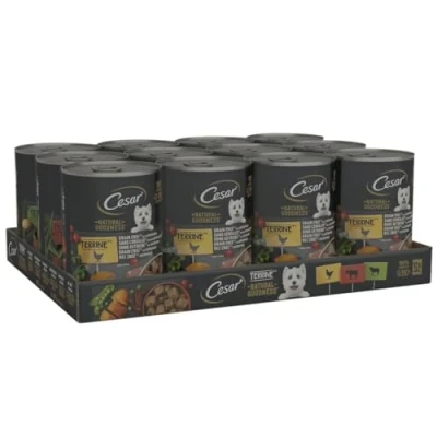 Image of Cesar Natural Goodness in Loaf 12 x 400 g Cans, Adult Premium Wet Dog Food, Mixed Selection