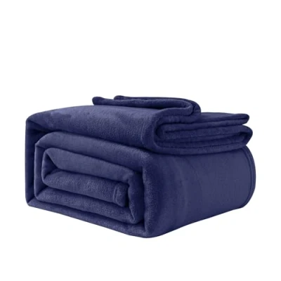 Image of Good Nite Fleece Blanket Fluffy Blankets 150x200cm Throws for Sofas Soft Large and Adults Warm Machine Washable (Navy, Double)