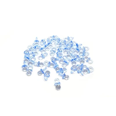 Image of Julz Beads 50 Blue Dummy Charms Acrylic 20mm x 10mm Baby Pacifier Soother P00793