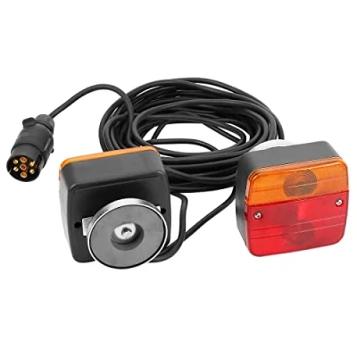 Image of DARKGUARD 12V Magnetic Trailer Lights with Cable 7.5M, Pre wired 7 Pin Rear Light Kit Magnet, Tail Include Bulbs