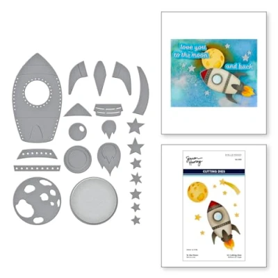 Image of to The Moon Etched Dies from Simon&#039;s Space Adventure Collection by Simon Hurley