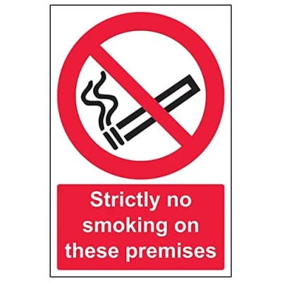 Image of Prohibition No Smoking Strictly On These Premises 200 X 300mm Restickable Safety Sign