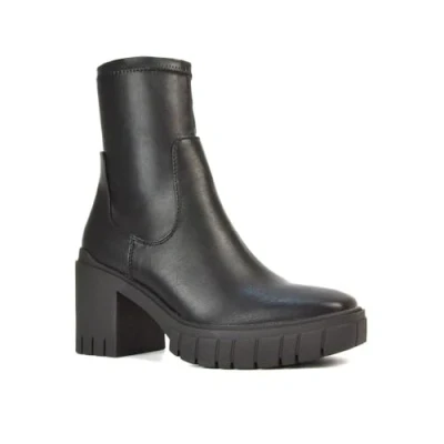 Image of ESSEX GLAM Women&#039;s Ankle Boots Ladies Platform Block Heel Chelsea Zip Stretch Black Synthetic Leather Booties Size 8