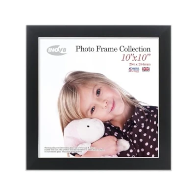 Image of Inov8 Framing Photo Frame Black Ash Silver Trim 10x10 1PK, Wood